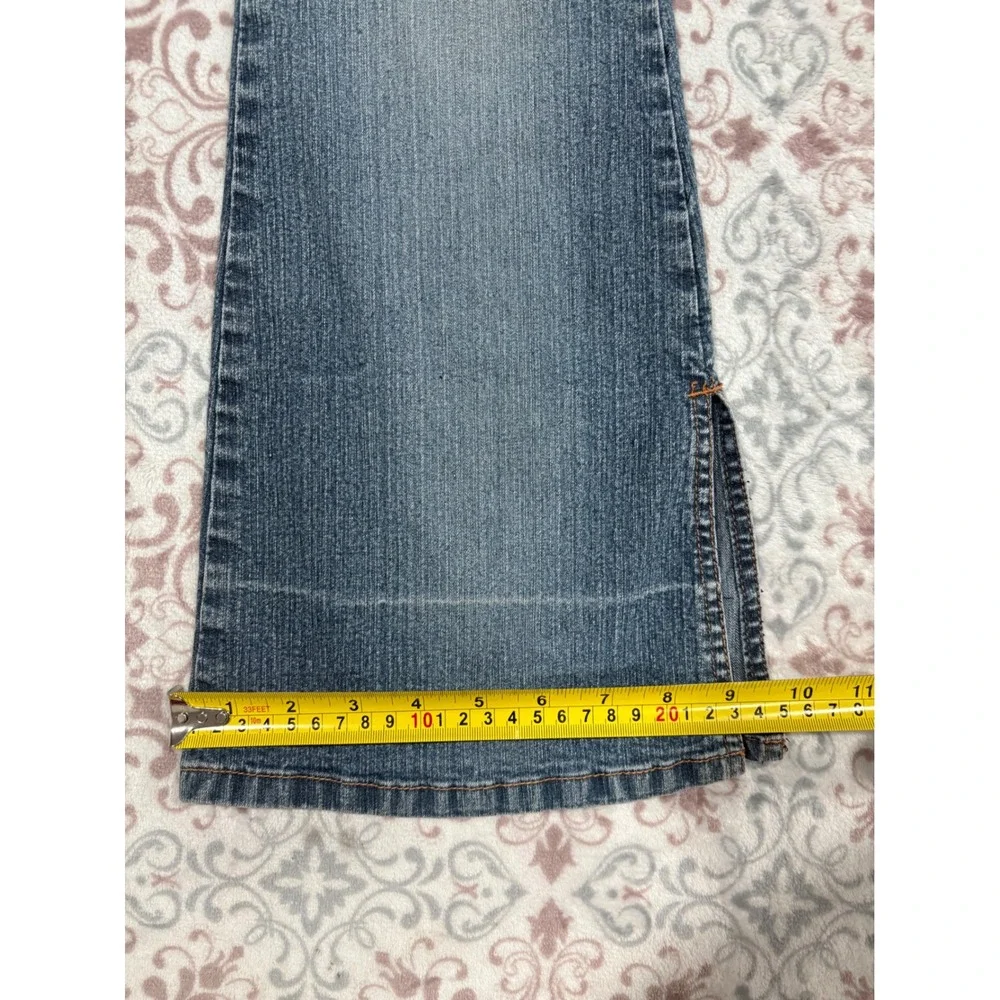 Vintage Mudd Flare Jeans Medium Wash Button Fly Side Slit Y2K Denim Size 10 Reg